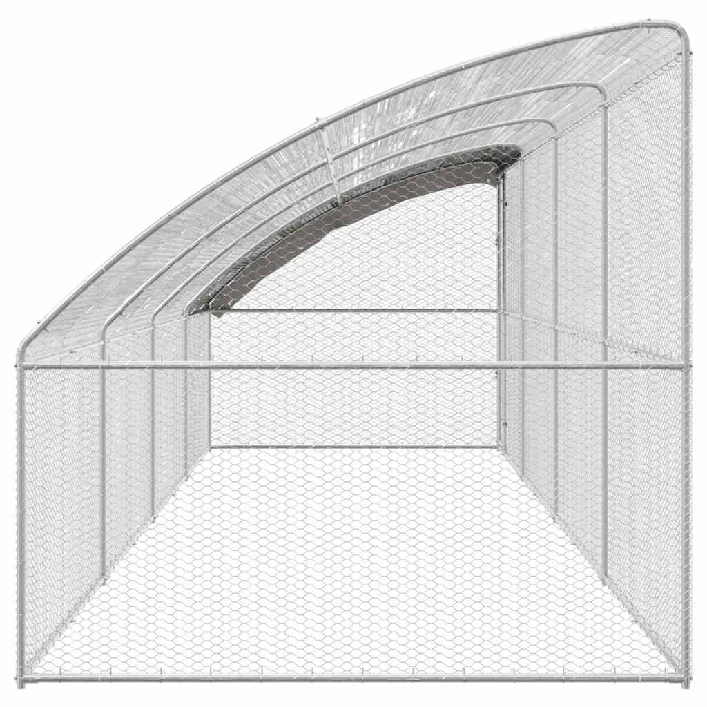 Cușcă pentru pui Argintiu 800 x 200 x 198.5 cm Oțel galvanizat GartenMobel Dekor