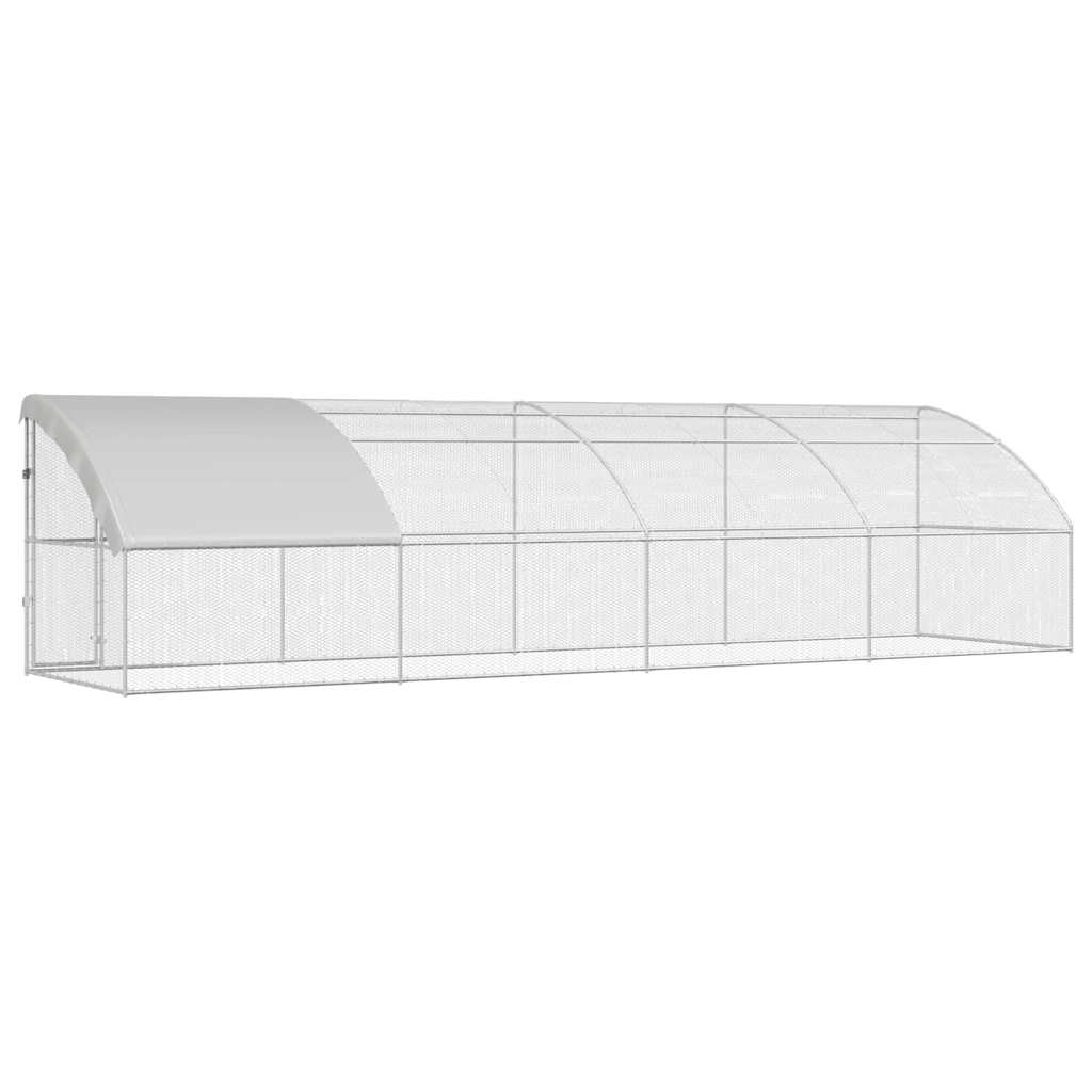 Cușcă pentru pui Argintiu 800 x 200 x 198.5 cm Oțel galvanizat GartenMobel Dekor