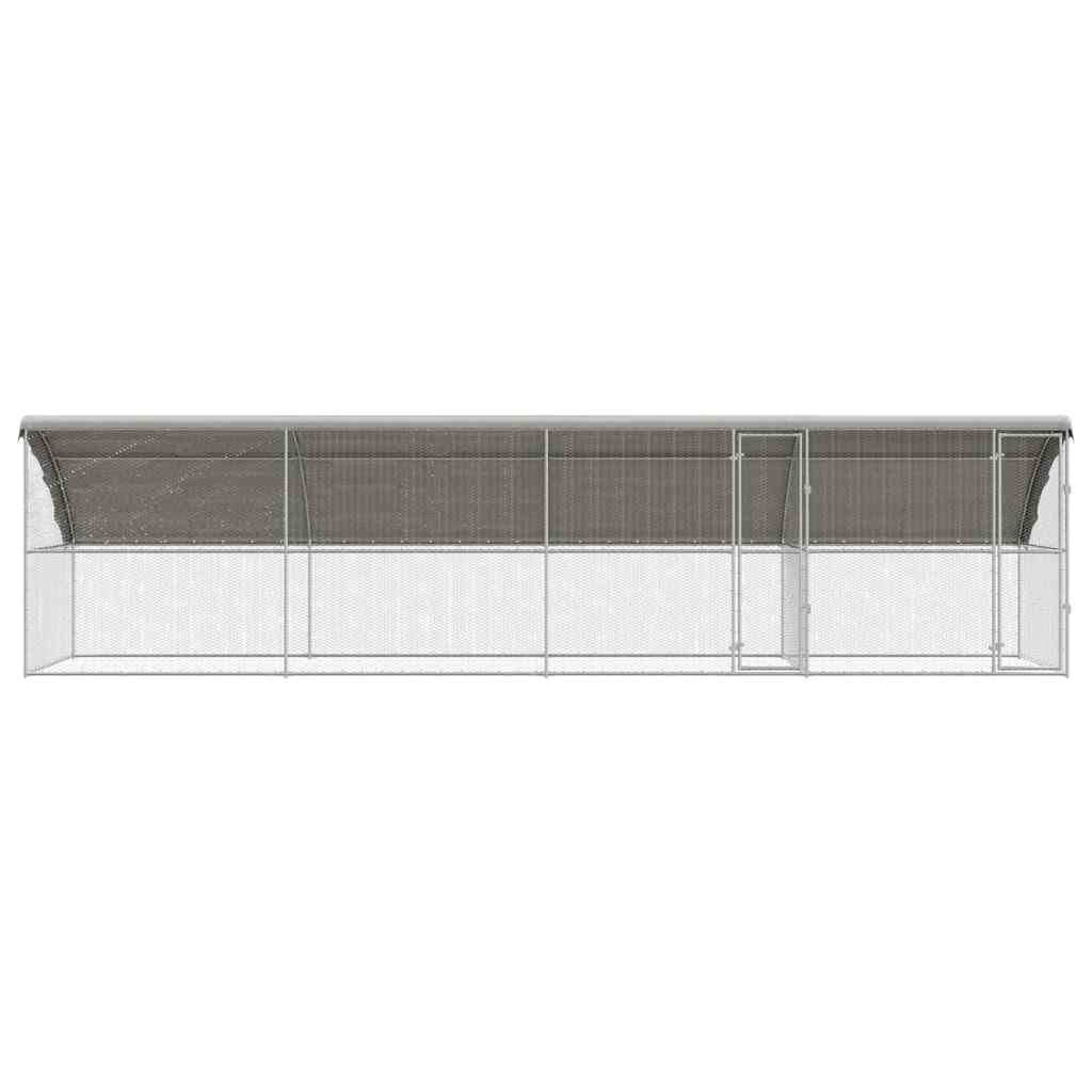 Cușcă pentru pui Argintiu 800 x 200 x 198.5 cm Oțel galvanizat GartenMobel Dekor
