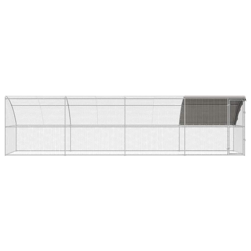 Cușcă pentru pui Argintiu 800 x 200 x 198.5 cm Oțel galvanizat GartenMobel Dekor