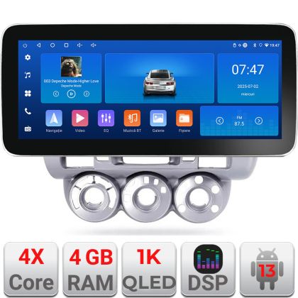 Navigatie Honda Fit Jazz 2004-2008 Edotec 4+64 12.3 inch Incell 1K android Wifi 5Ghz gps internet  Kit-jazz CarStore Technology