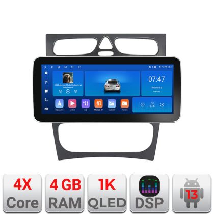 Navigatie Mercedes C W203 2000-2004 K-clk Edotec 4+64 12.3 inch Incell 1K android Wifi 5Ghz gps internet  Q CarStore Technology