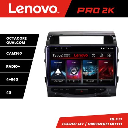 Navigatie Toyota Landcruiser J150 2010-2018 Lenovo 8 core QLED 2K 4+64 360 Android Waze USB Navigatie Internet Youtube Radio CarStore Technology