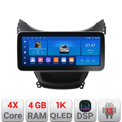 Navigatie Hyundai Elantra 2011-2013 K-092 Edotec 4+64 12.3 inch Incell 1K android Wifi 5Ghz gps internet  Q CarStore Technology