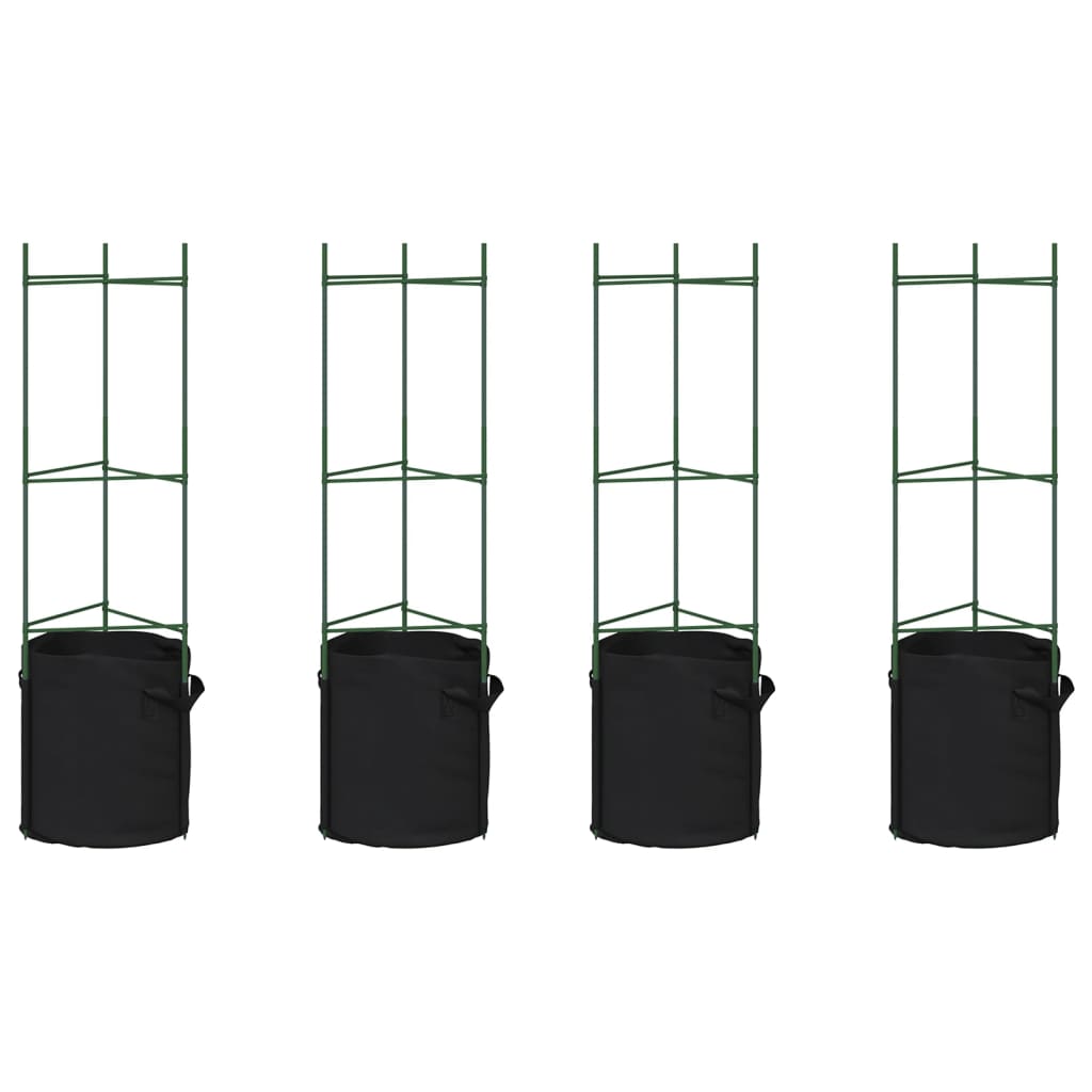 Suport pentru roșii cu saci de plante 4 buc., 116 cm oțel și PP GartenMobel Dekor