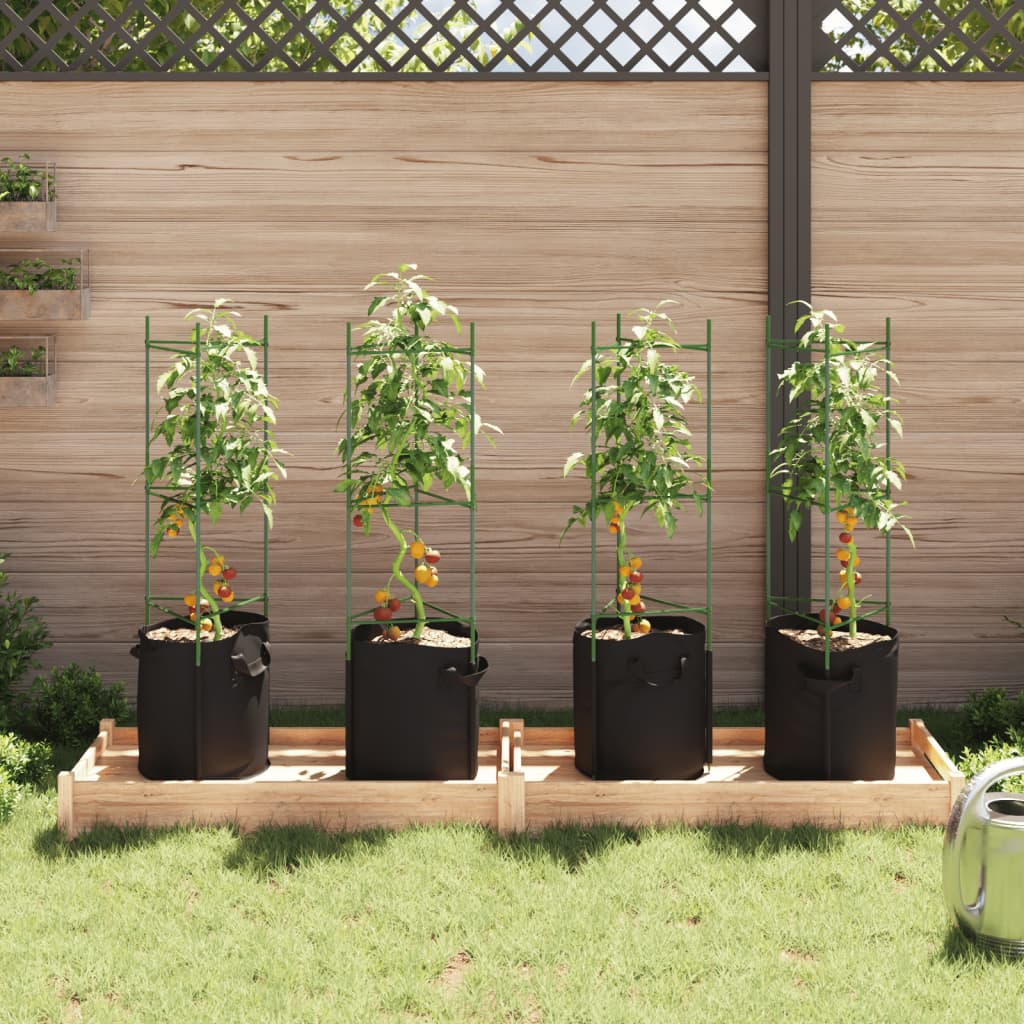 Suport pentru roșii cu saci de plante 4 buc., 116 cm oțel și PP GartenMobel Dekor