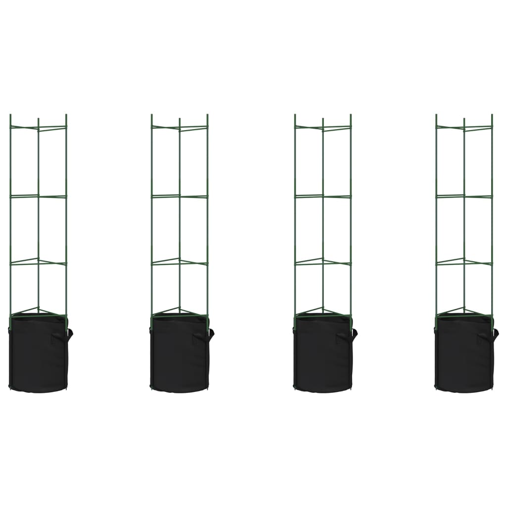 Suport pentru roșii cu saci de plante 4 buc., 154 cm oțel și PP GartenMobel Dekor