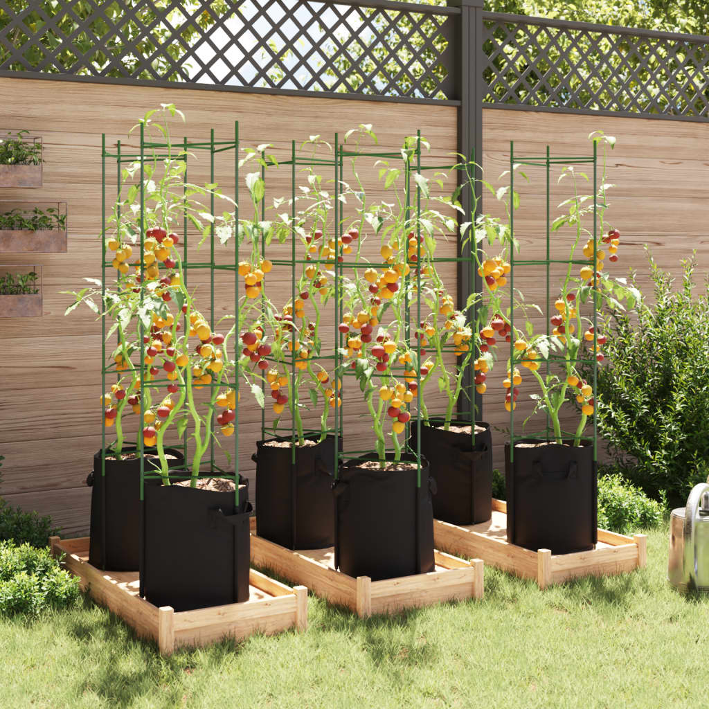 Suport pentru roșii cu saci de plante 6 buc., 154 cm oțel și PP GartenMobel Dekor