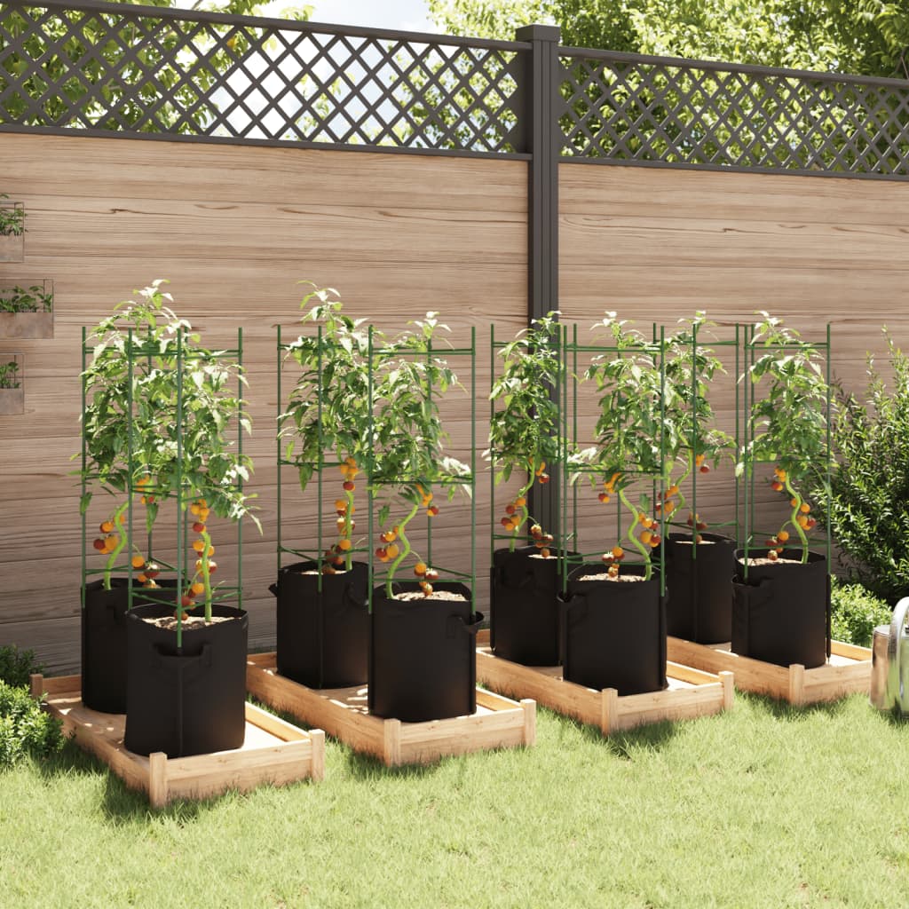 Suport pentru roșii cu saci de plante 8 buc., 116 cm oțel și PP GartenMobel Dekor