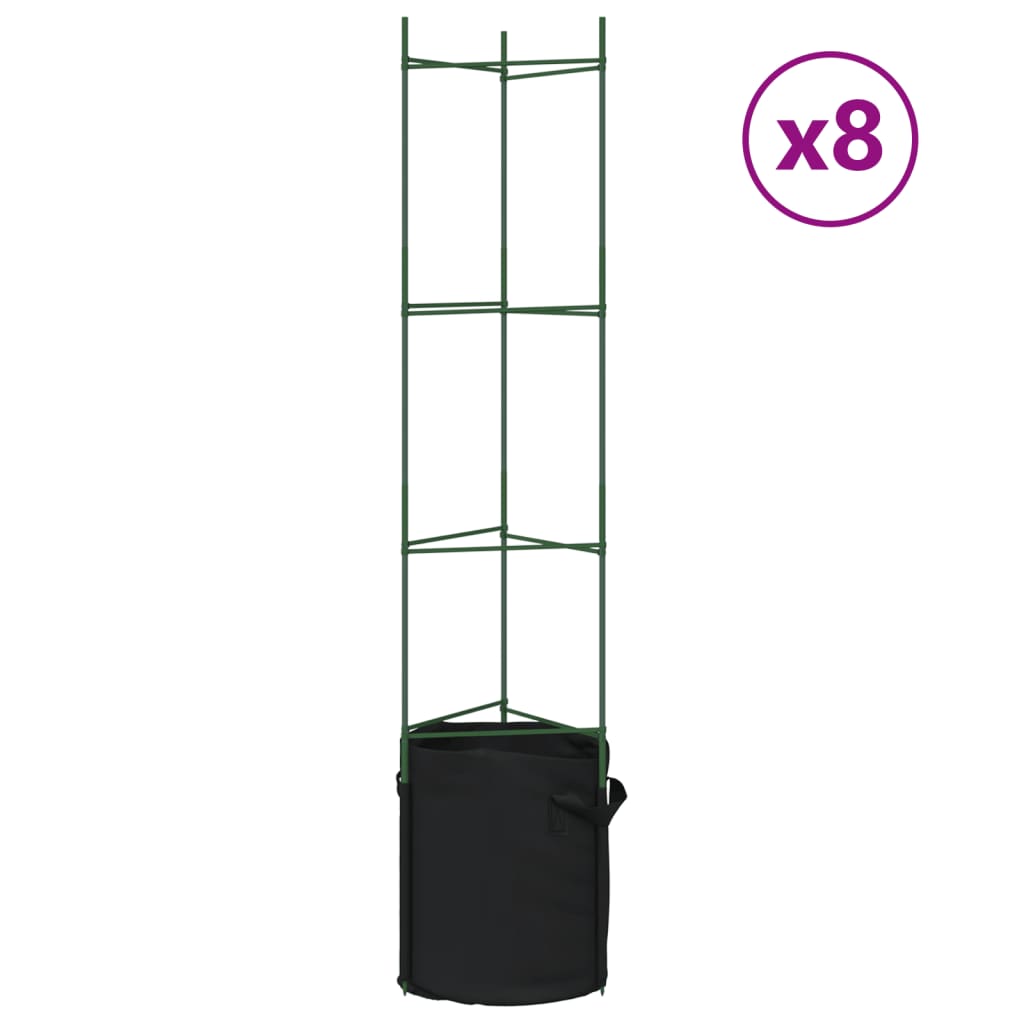 Suport pentru roșii cu saci de plante 8 buc., 154 cm oțel și PP GartenMobel Dekor