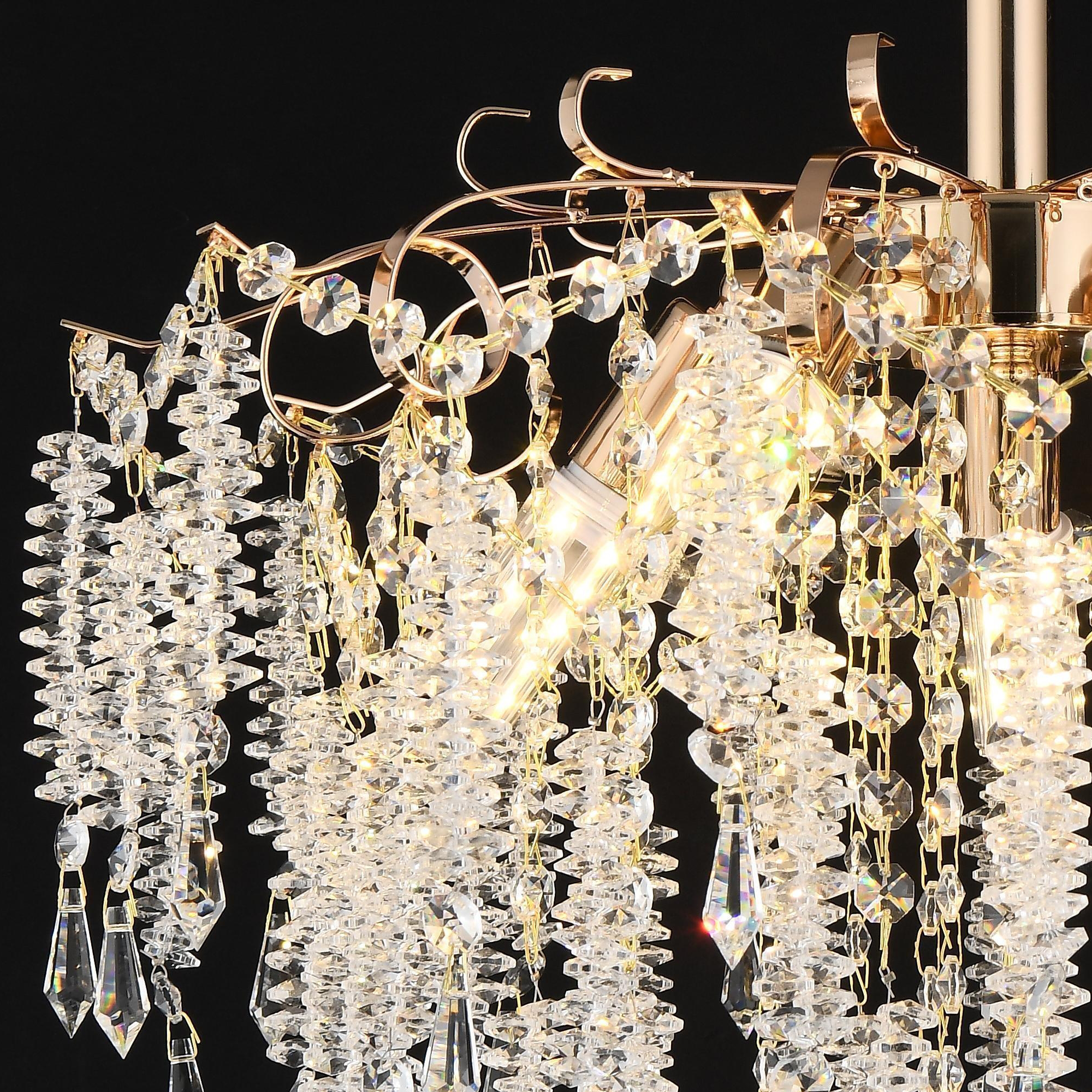 Candelabru Cristal CC9323/5FGD, 5x E14, Diametru 49cm, Auriu ModernLight Concept