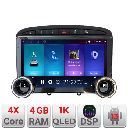Navigatie Peugeot 308 Kit-038 Edotec  4+64 10.5 inch Incell 1K android Wifi 5Ghz gps internet CarStore Technology