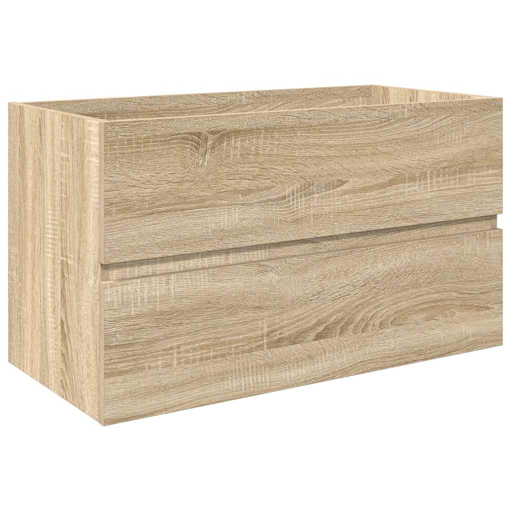 Set mobilier de baie, 3 piese, stejar sonoma, lemn prelucrat GartenMobel Dekor
