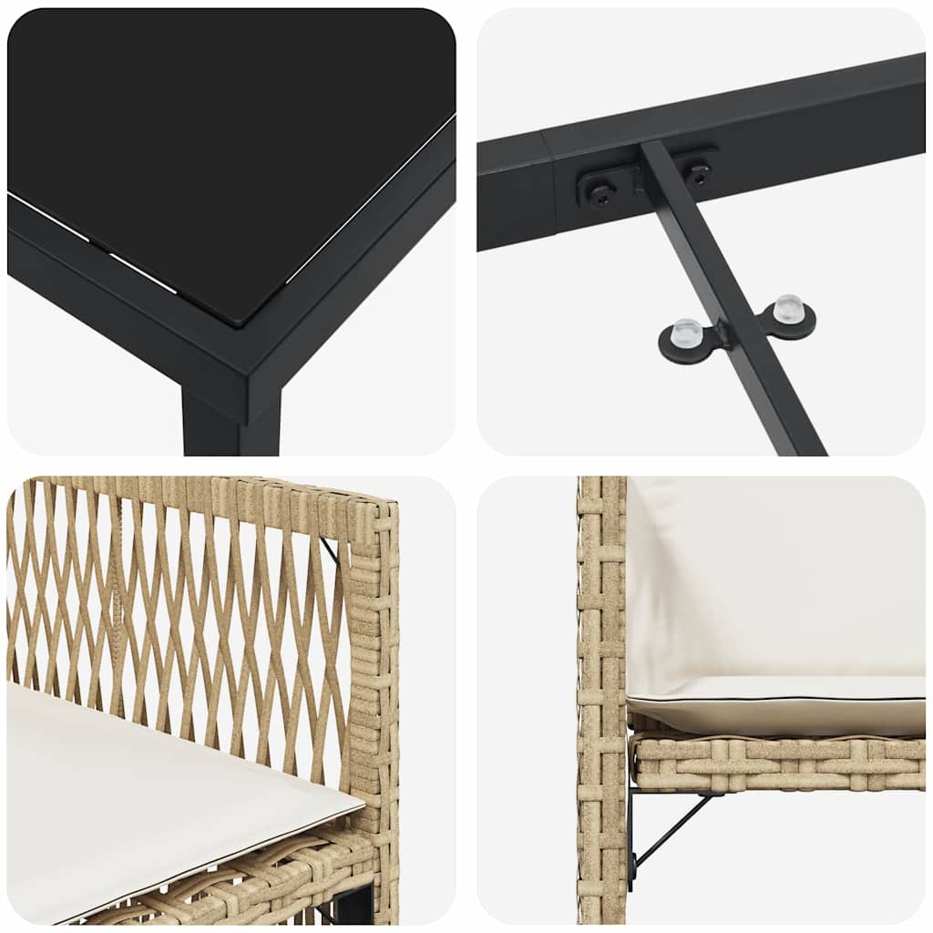 Set de masă pentru grădină 5 pcs Bej poliratan GartenMobel Dekor