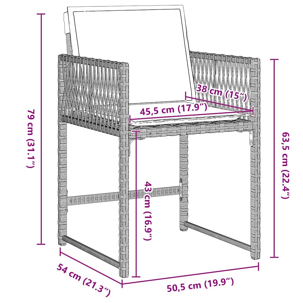 Set de masă pentru grădină 5 pcs Gri deschis poliratan GartenMobel Dekor