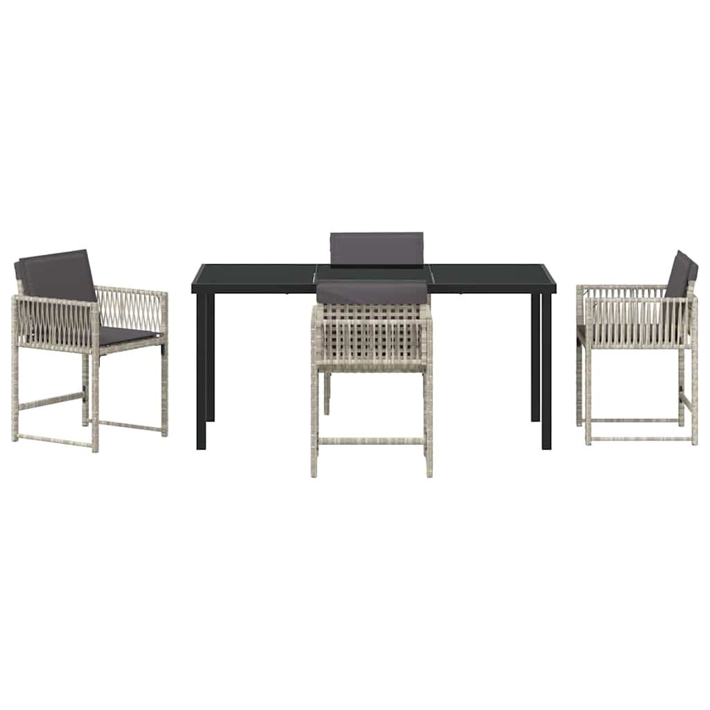 Set de masă pentru grădină 5 pcs Gri deschis poliratan GartenMobel Dekor