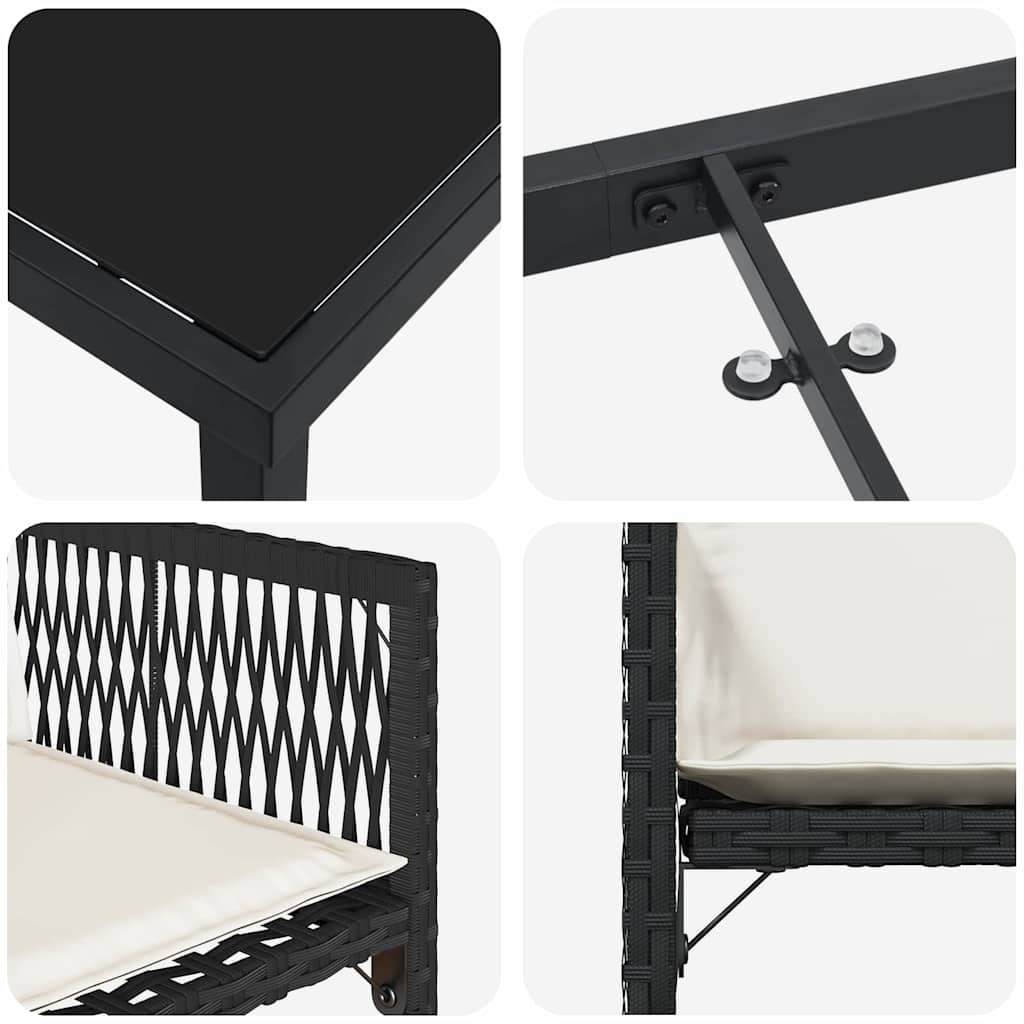 Set de masă pentru grădină 5 pcs Negru poliratan GartenMobel Dekor