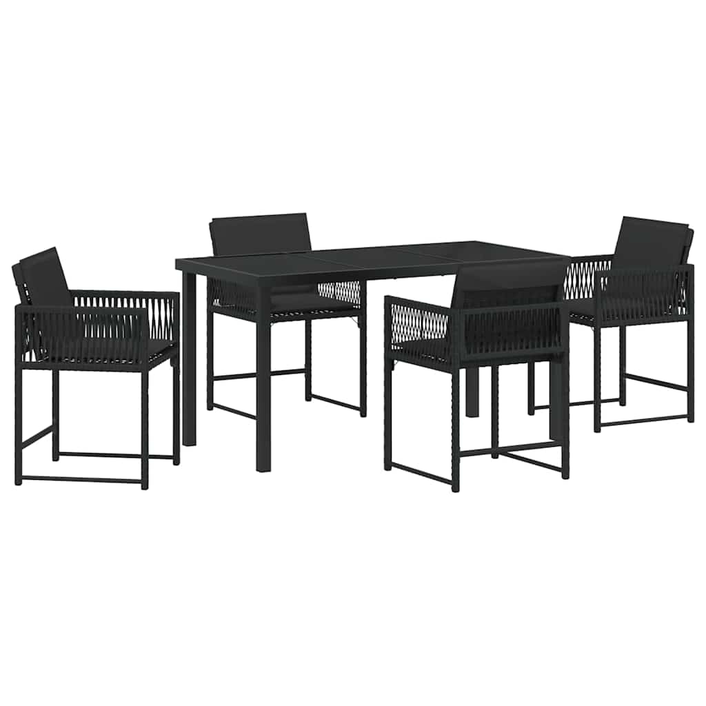Set de masă pentru grădină 5 pcs Negru poliratan GartenMobel Dekor
