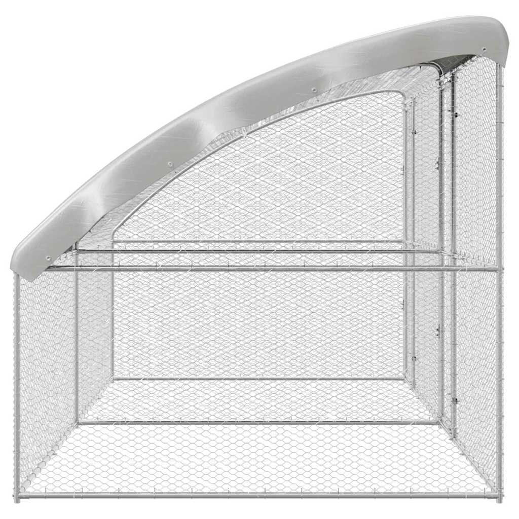 Cușcă pentru pui Argintiu 400 x 200 x 198.5 cm Oțel galvanizat GartenMobel Dekor
