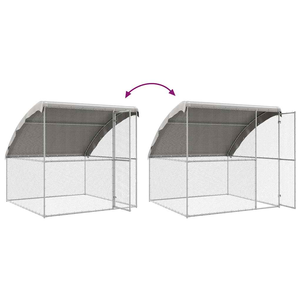 Cușcă pentru pui Argintiu 400 x 200 x 198.5 cm Oțel galvanizat GartenMobel Dekor
