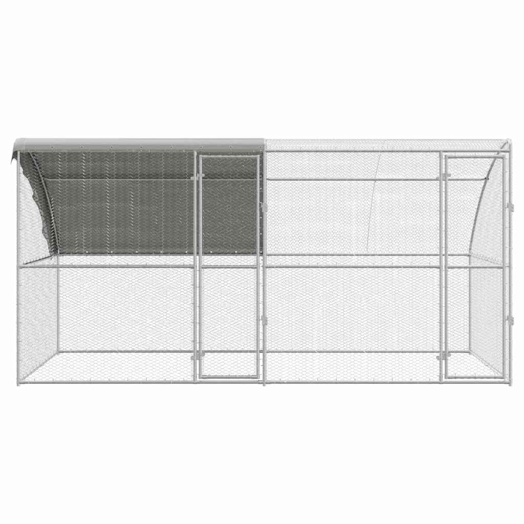 Cușcă pentru pui Argintiu 400 x 200 x 198.5 cm Oțel galvanizat GartenMobel Dekor
