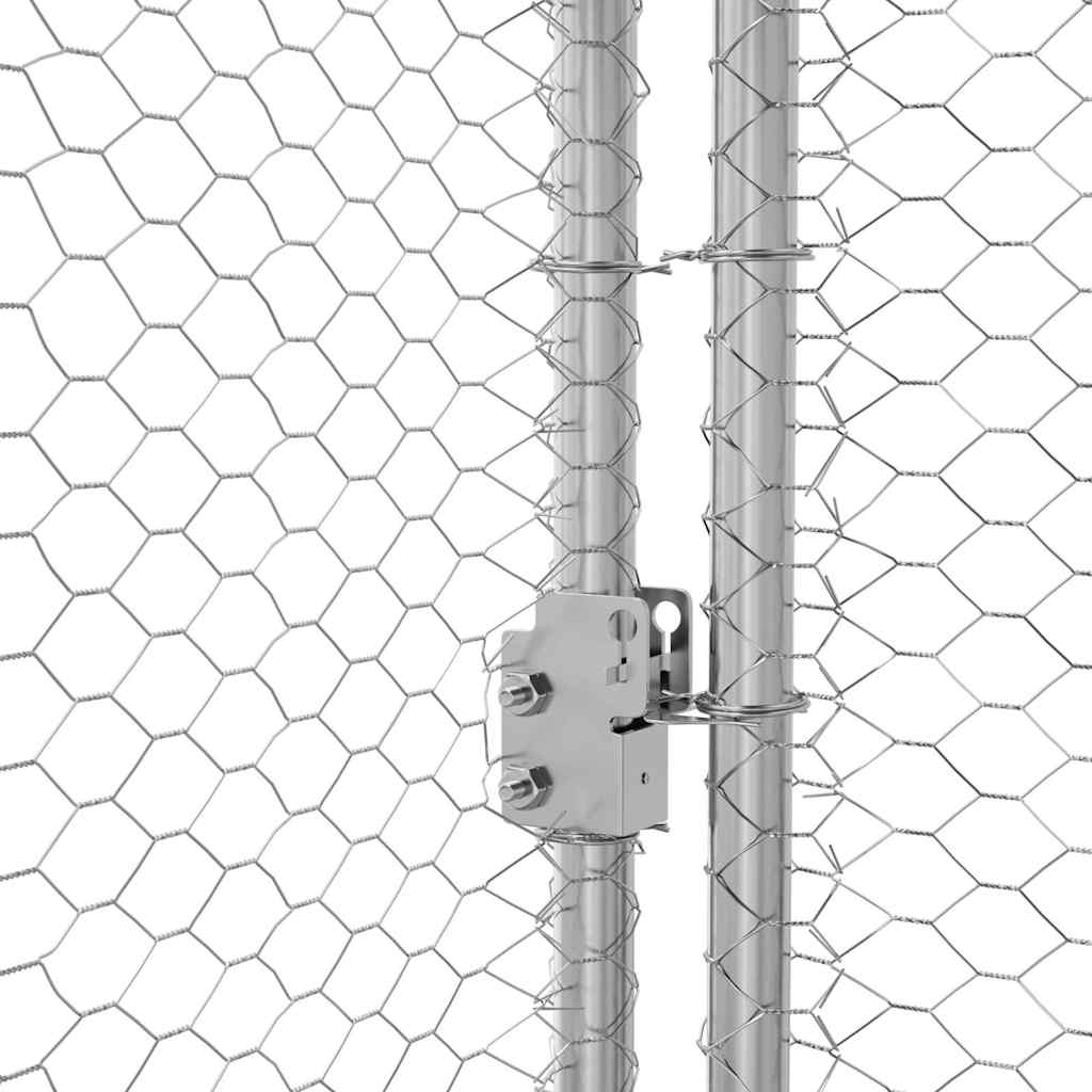 Cușcă pentru pui Argintiu 400 x 200 x 198.5 cm Oțel galvanizat GartenMobel Dekor