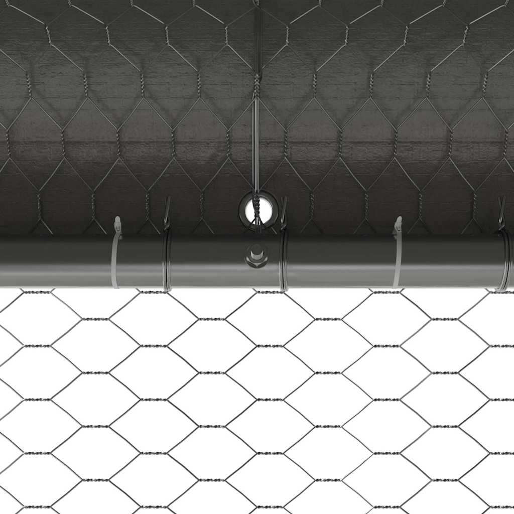 Cușcă pentru pui Argintiu 400 x 200 x 198.5 cm Oțel galvanizat GartenMobel Dekor