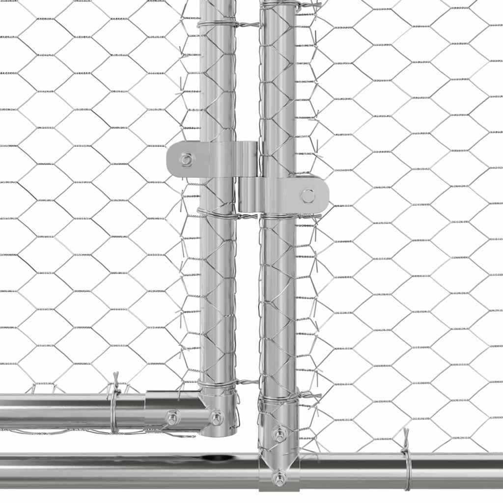 Cușcă pentru pui Argintiu 400 x 200 x 198.5 cm Oțel galvanizat GartenMobel Dekor