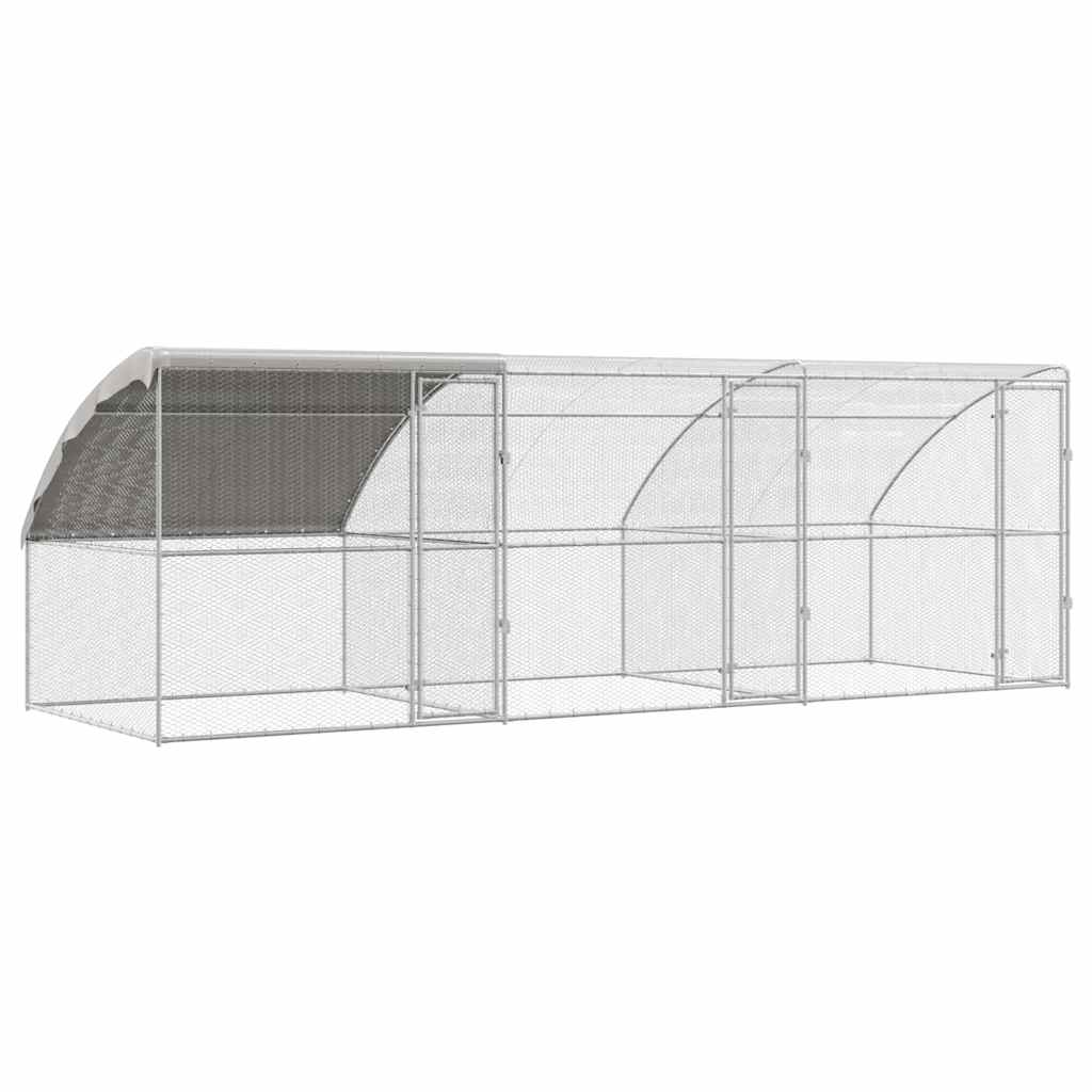 Cușcă pentru pui Argintiu 600 x 200 x 198.5 cm Oțel galvanizat GartenMobel Dekor