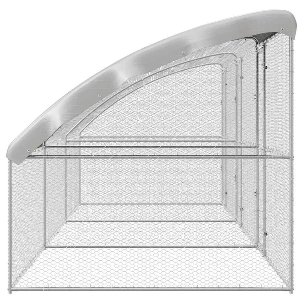 Cușcă pentru pui Argintiu 600 x 200 x 198.5 cm Oțel galvanizat GartenMobel Dekor