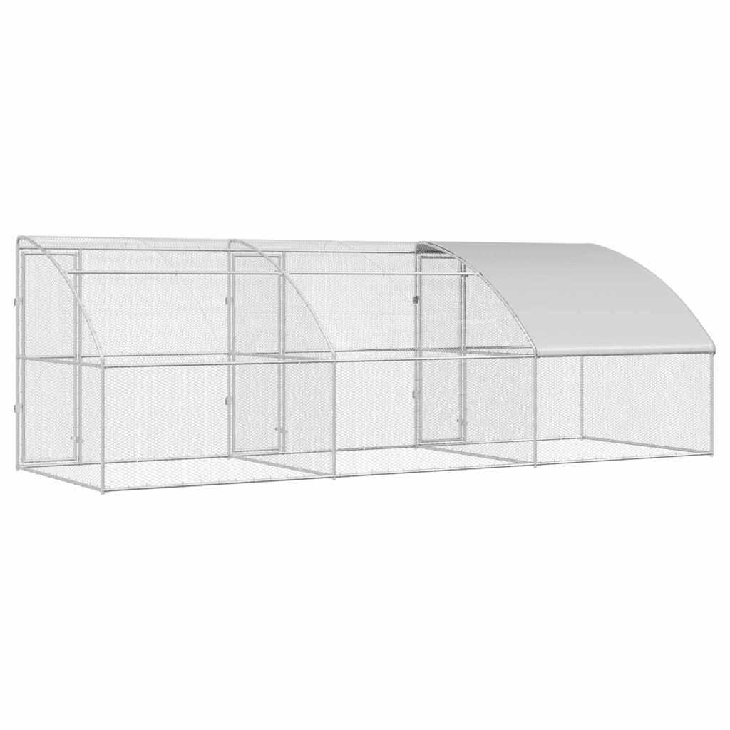 Cușcă pentru pui Argintiu 600 x 200 x 198.5 cm Oțel galvanizat GartenMobel Dekor