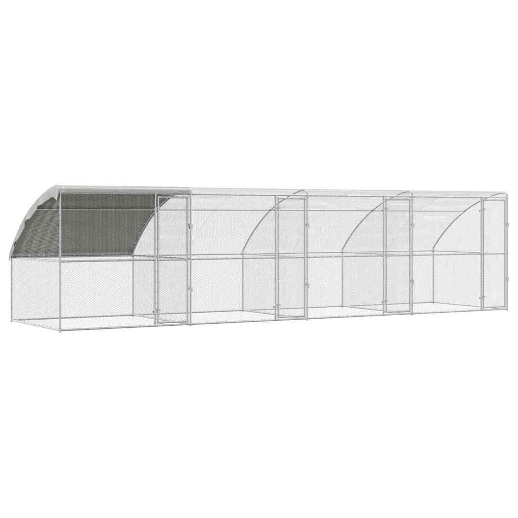 Cușcă pentru pui Argintiu 800 x 200 x 198.5 cm Oțel galvanizat GartenMobel Dekor