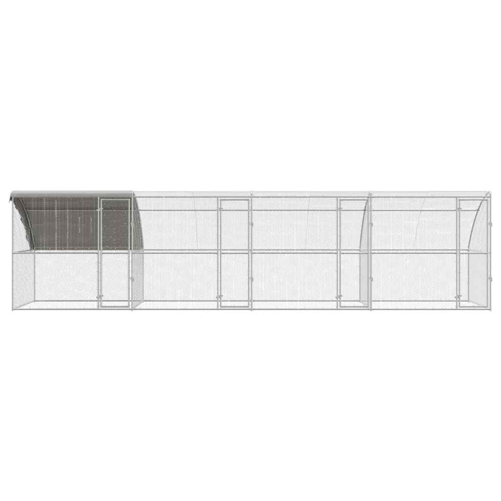 Cușcă pentru pui Argintiu 800 x 200 x 198.5 cm Oțel galvanizat GartenMobel Dekor