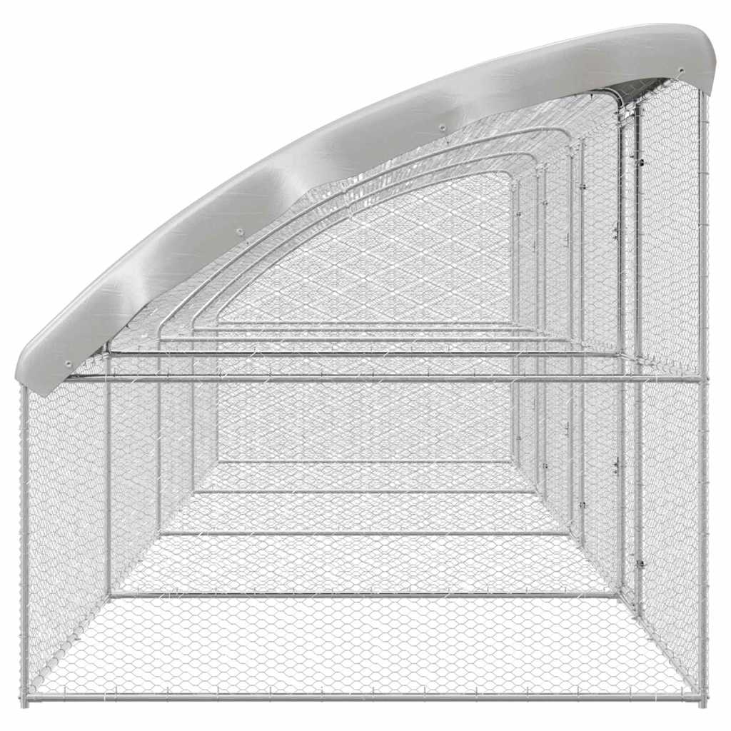 Cușcă pentru pui Argintiu 800 x 200 x 198.5 cm Oțel galvanizat GartenMobel Dekor