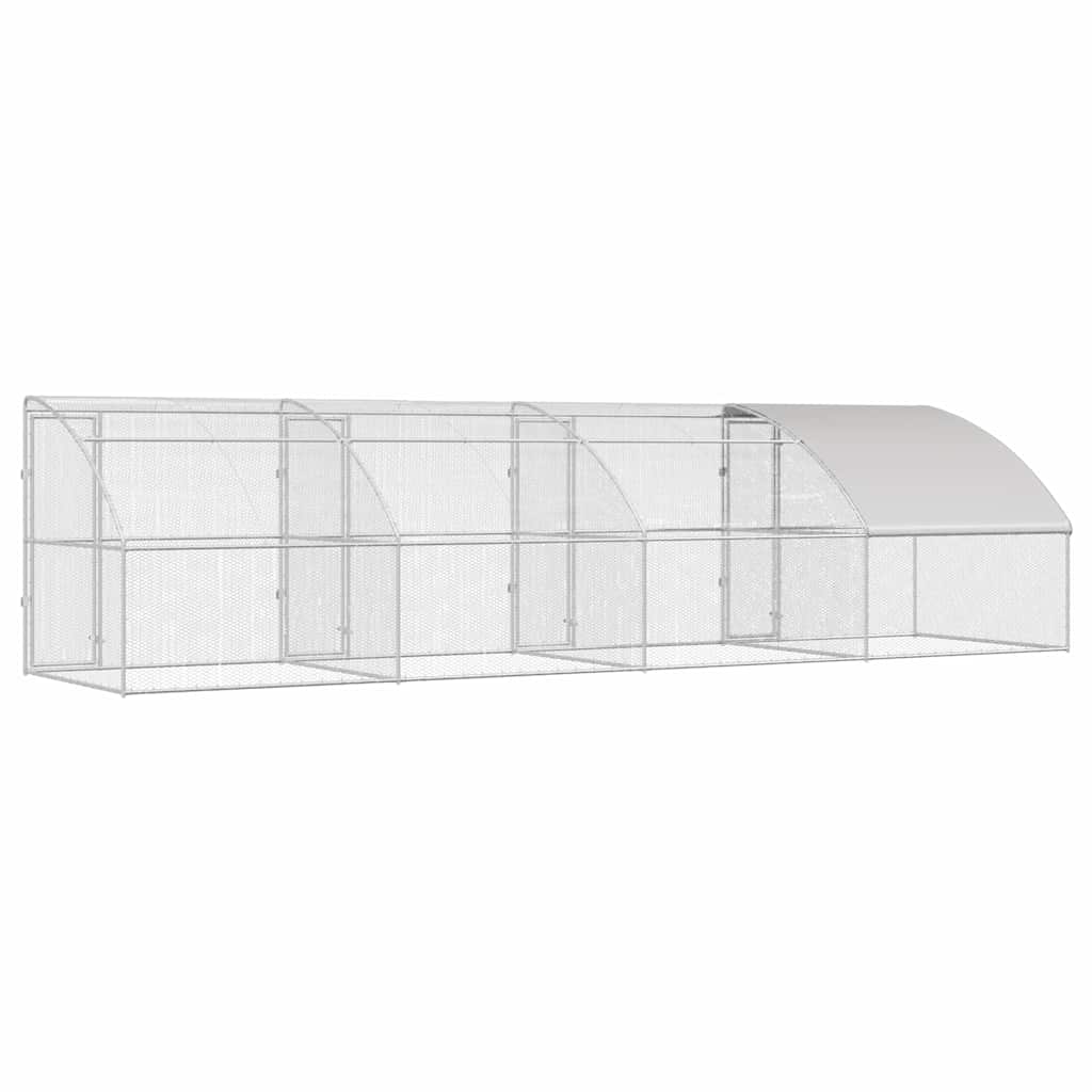 Cușcă pentru pui Argintiu 800 x 200 x 198.5 cm Oțel galvanizat GartenMobel Dekor