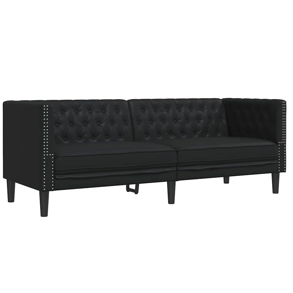 Set de canapea 2 pcs Negru 194 x 74.5 x 70.5 cm GartenMobel Dekor