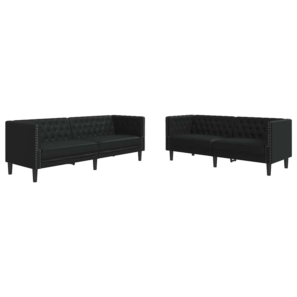 Set de canapea 2 pcs Negru 194 x 74.5 x 70.5 cm GartenMobel Dekor