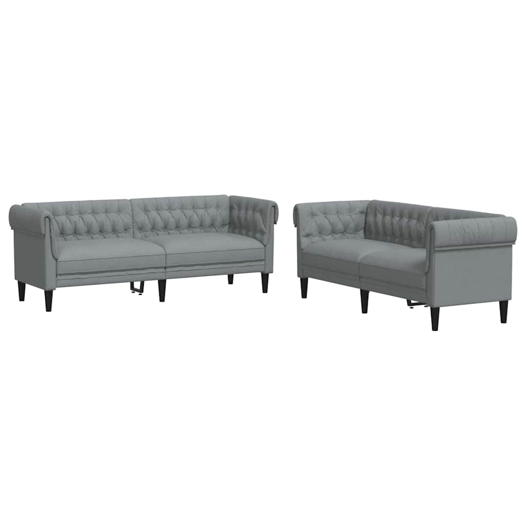 Set de canapea 2 pcs Gri deschis țesătură GartenMobel Dekor