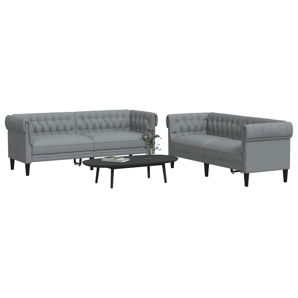 Set de canapea 2 pcs Gri deschis țesătură GartenMobel Dekor