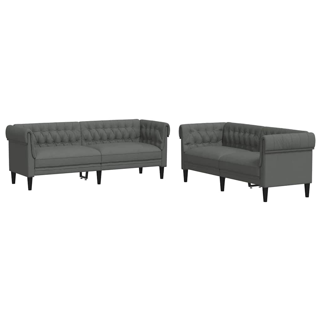Set de canapea 2 pcs Gri închis țesătură GartenMobel Dekor