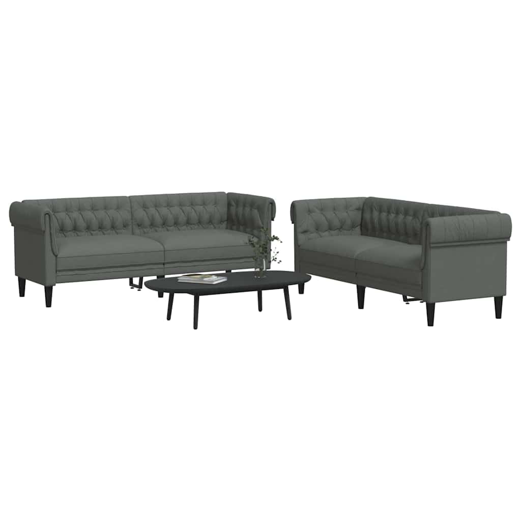 Set de canapea 2 pcs Gri închis țesătură GartenMobel Dekor