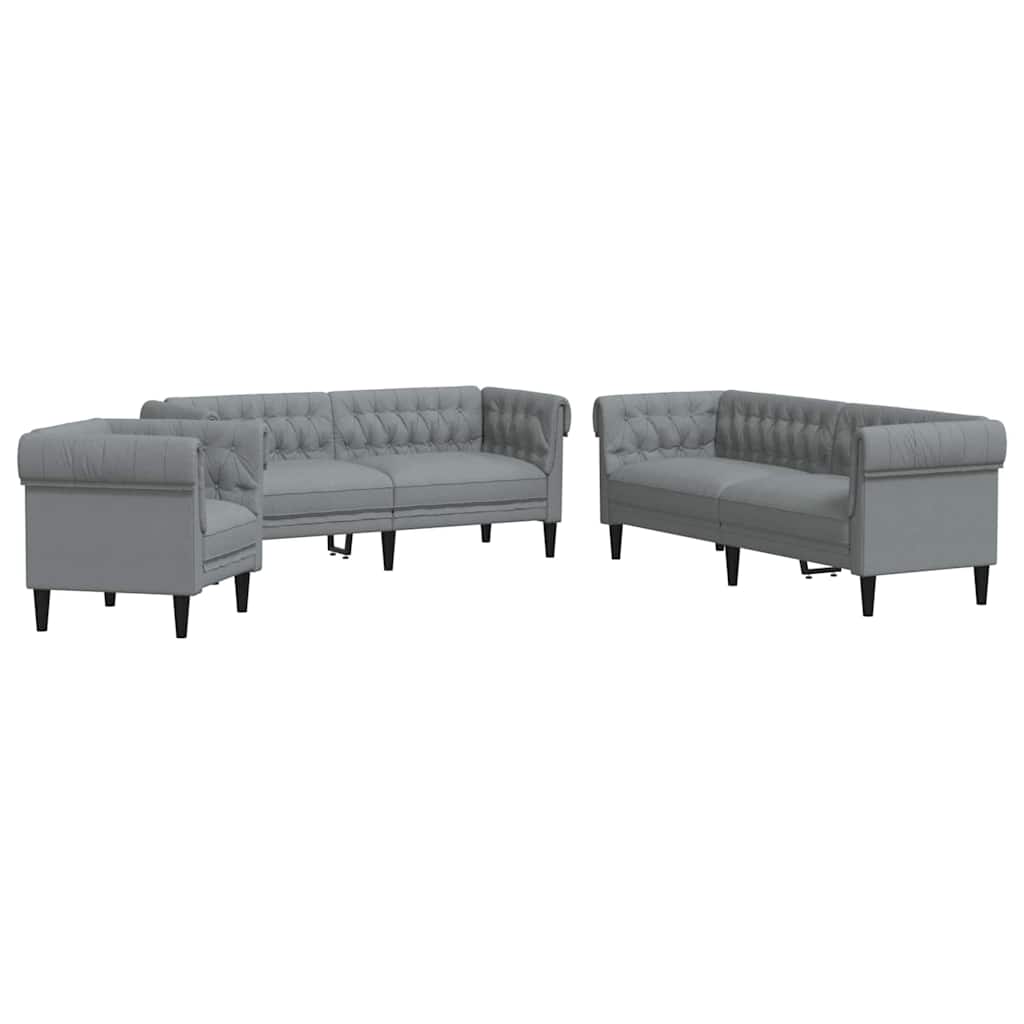 Set de canapea 3 pcs Gri deschis țesătură GartenMobel Dekor