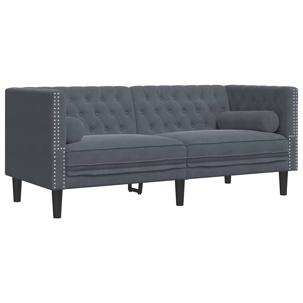 Set de canapea 3 pcs Gri închis Catifea GartenMobel Dekor