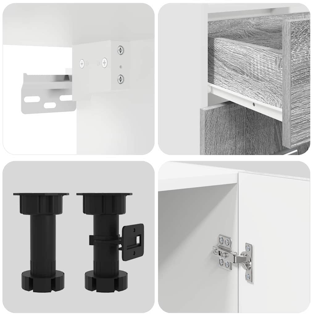 Set dulapuri de bucătărie 4 pcs sonoma gri 140 x 46 x 81.5 cm GartenMobel Dekor