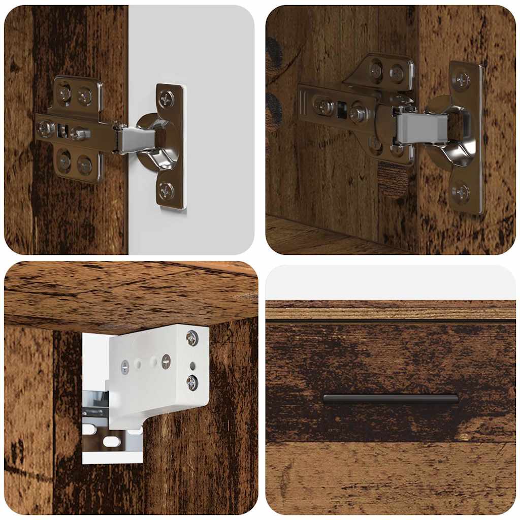 Set de mobilier pentru baie 2 pcs Lemn vechi 76.5 x 35 x 64 cm GartenMobel Dekor