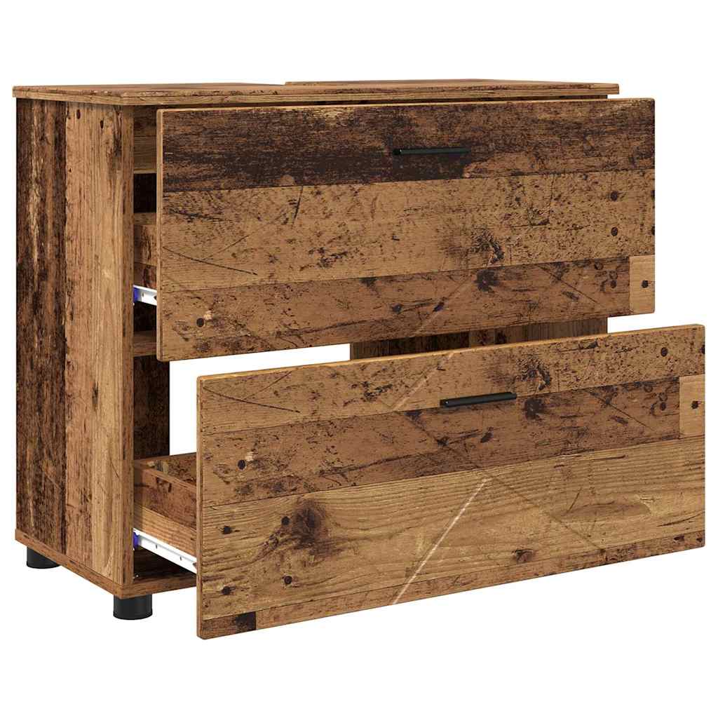 Set de mobilier pentru baie 3 pcs Lemn vechi 76.5 x 35 x 64 cm GartenMobel Dekor