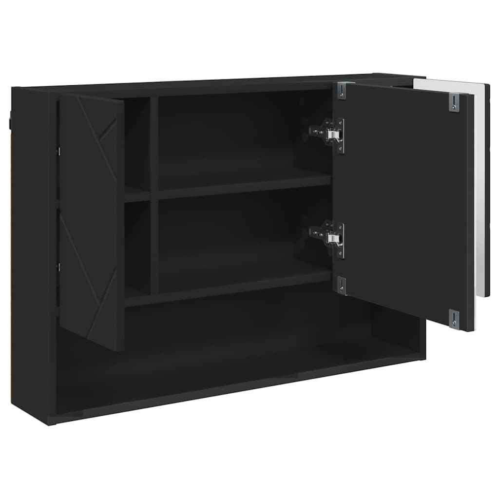 Set de mobilier pentru baie 3 pcs Negru 76.5 x 35 x 64 cm GartenMobel Dekor
