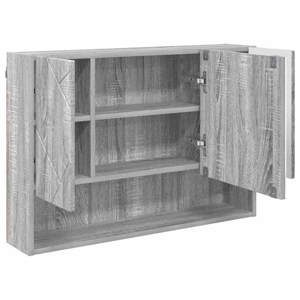 Set de mobilier pentru baie 3 pcs sonoma gri 76.5 x 35 x 64 cm GartenMobel Dekor