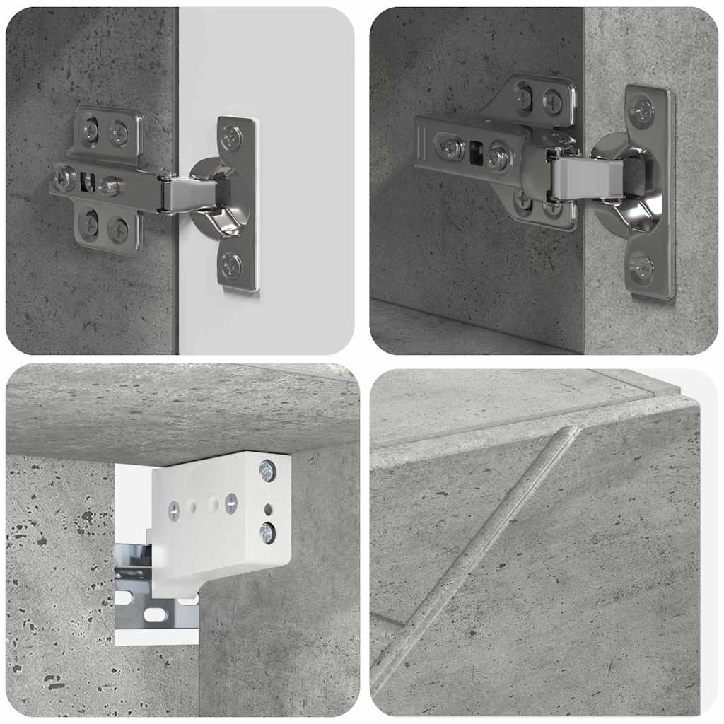 Set de mobilier pentru baie 5 pcs Gri beton 30 x 35 x 192 cm GartenMobel Dekor