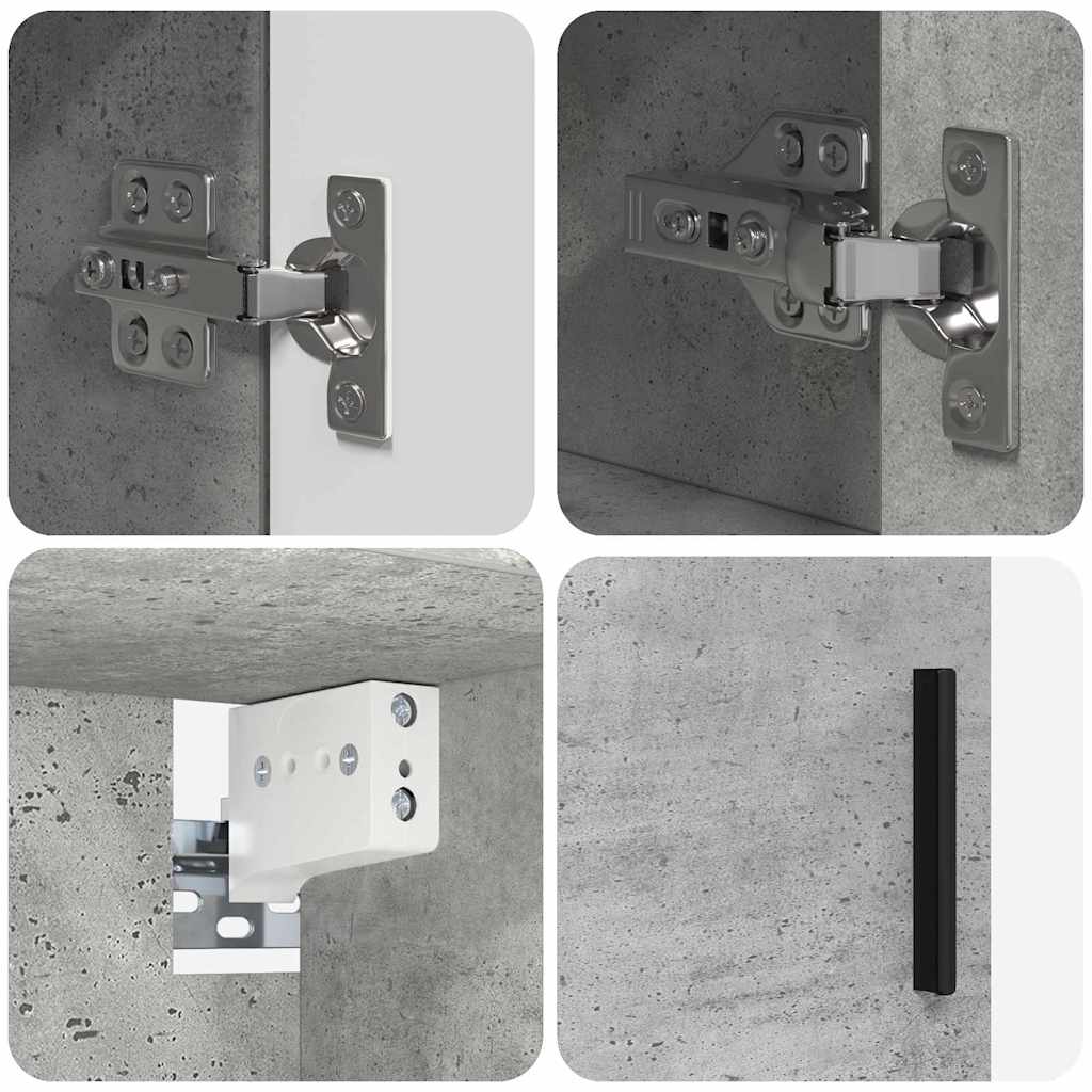 Set de mobilier pentru baie 5 pcs Gri beton 61 x 35 x 64 cm GartenMobel Dekor